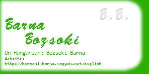 barna bozsoki business card